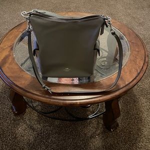 COACH Pennie Heather Grey Suede and Leather Shoulder or Crossbody bag
